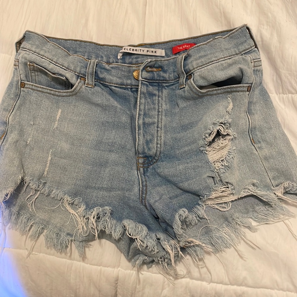 High waisted jean shorts